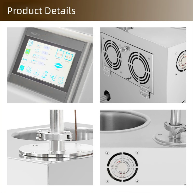 Tabletop Chocolate Melting Machine 304 Stainless Steel 7L Capacity Dual Zone Temperature Control for Chocolate Coating