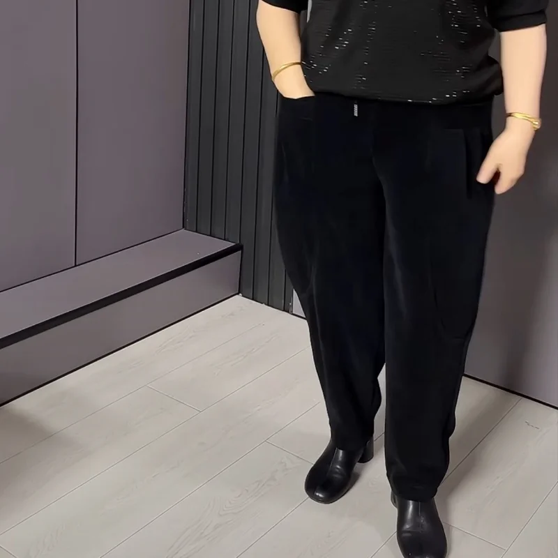 New Winter, Middle-aged and Elderly, New Autumn, High Waist, Loose Fit, Haren Versatile, Loose and Fashionable Casual Pants