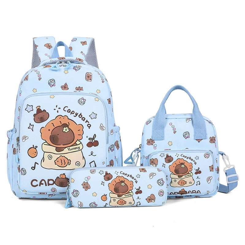 Capybara Backpacks 3 Suit Cute Backpack Plush Schoolbag Cartoon Soft Animal High Capacity Stuffed Unisex Y2K Aesthetic Backpack