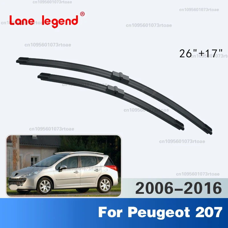 

Комплект передних дворников для Peugeot 207, 207CC, 207SW, CC, SW 2006-2016, 26"+17", аксессуары для автомобиля