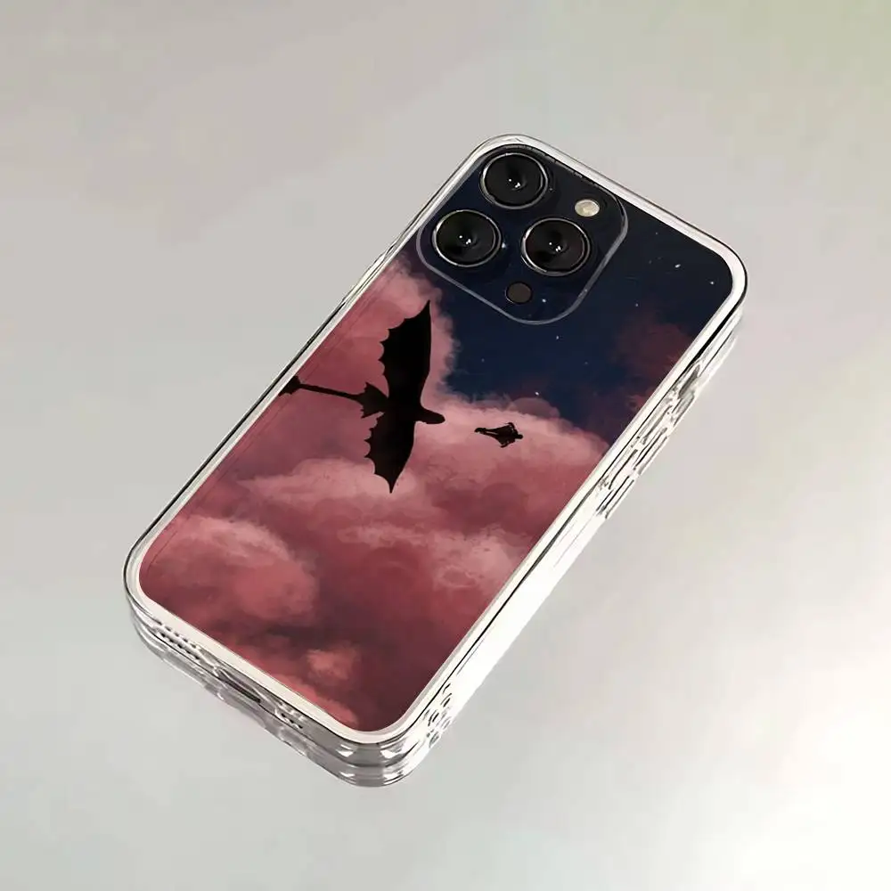 Capa de telefone dragão t-dentado dos desenhos animados para iphone 16,15,14,13,12,11,17 pro, max, plus, x,xs, xr, se, mini capa macia transparente