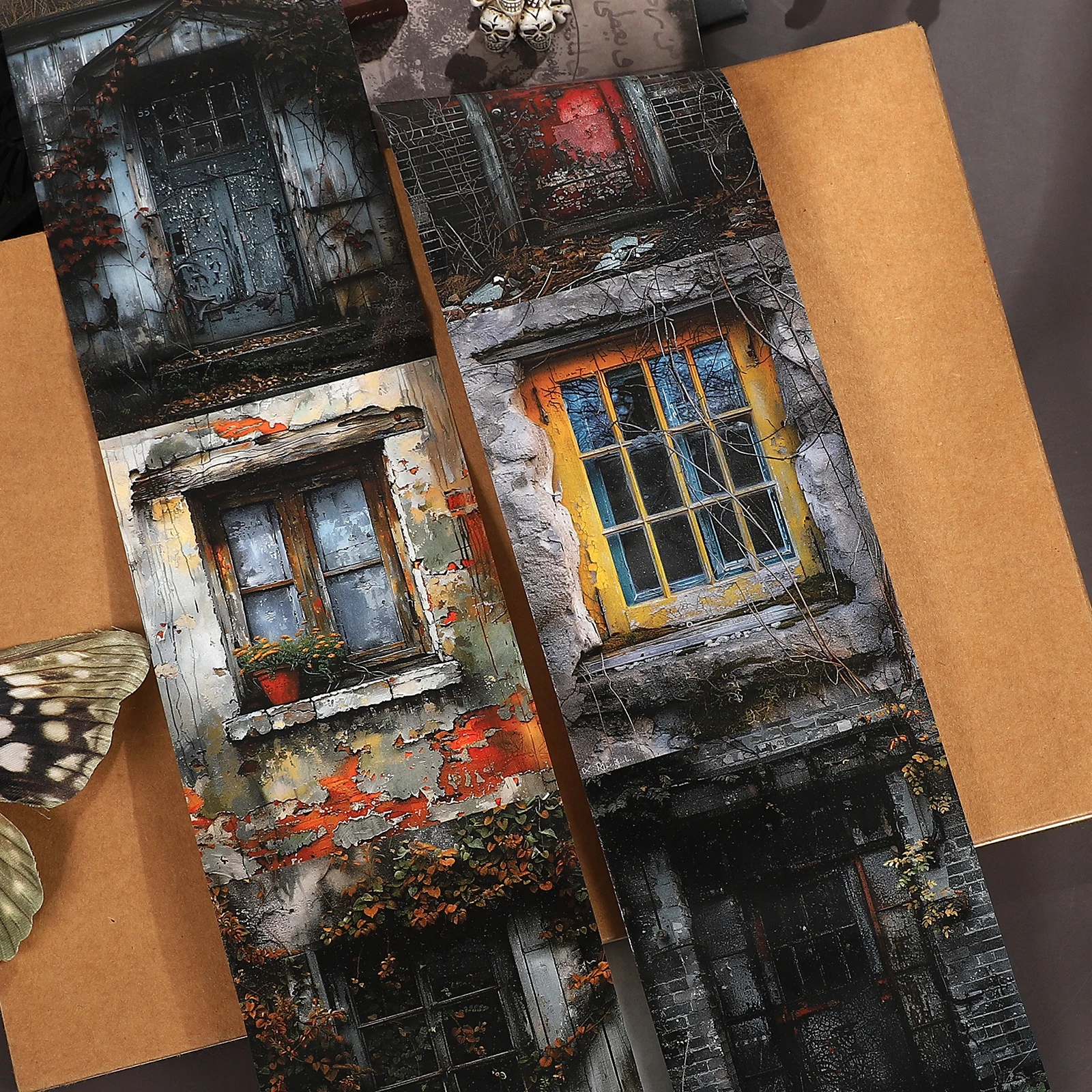 80mm*205cm Vintage Door and Window Landscape Washi Tape Creative DIY Journal Material Collage Scrapbooking Stationery