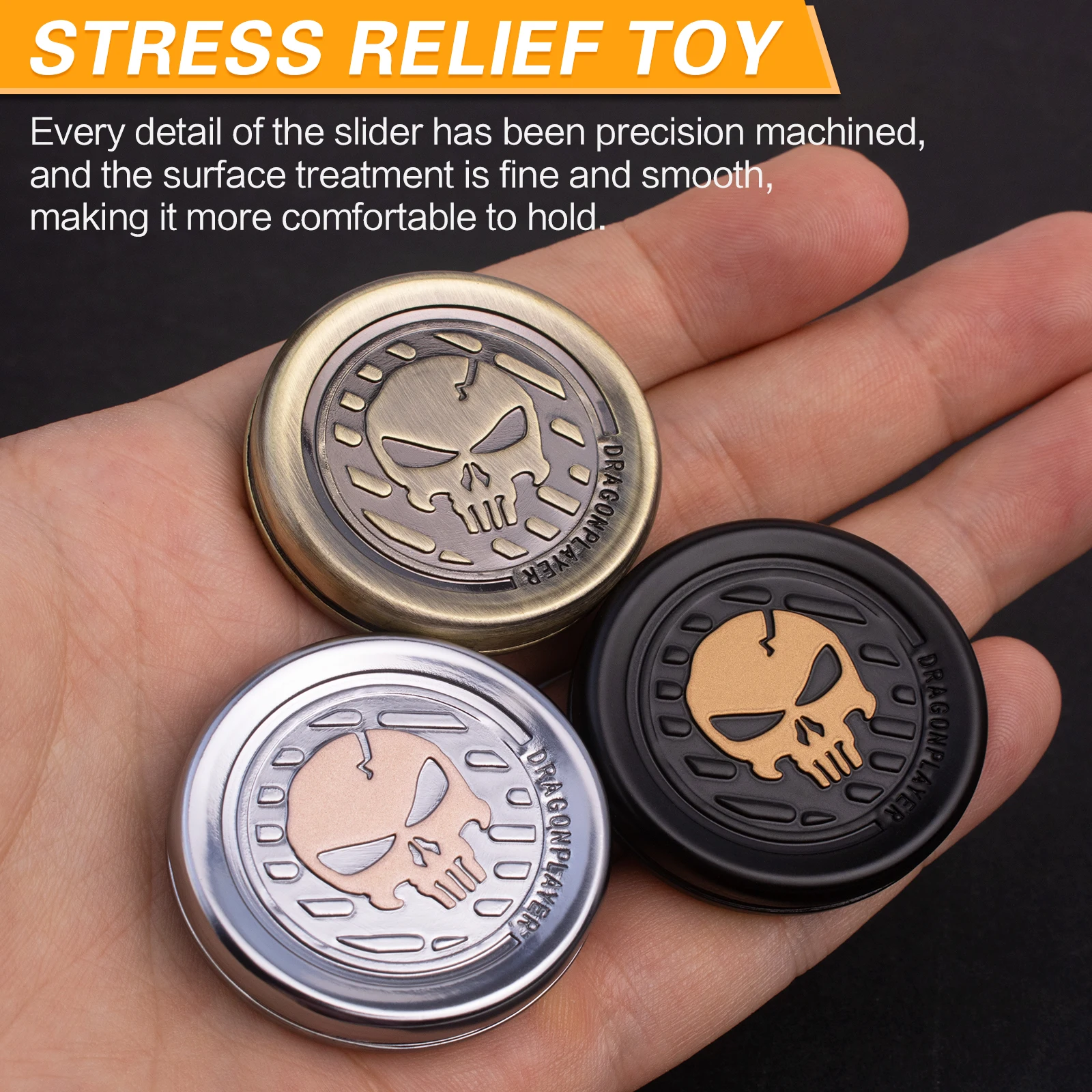 Metal Fidget Toys Adults Haptic Toy Fidget Slider, Stress Anxiety Relief Toys, Clicks to Prevent Alzheimer\'s