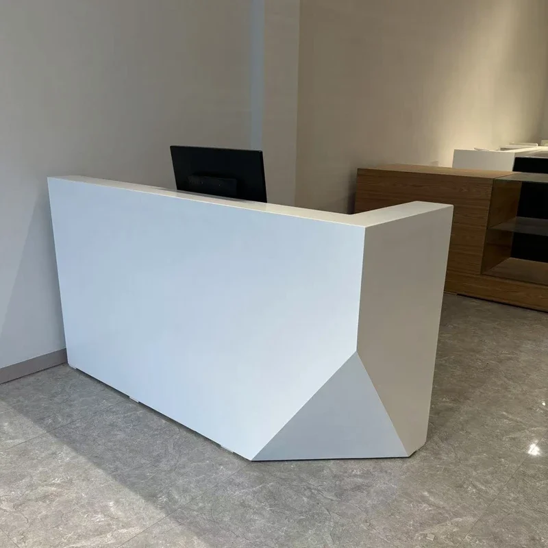 Silver Counter Reception Desks Hotel Curved Beauty Church Reception Desks White Front Recepcion Mostrador Office Furniture