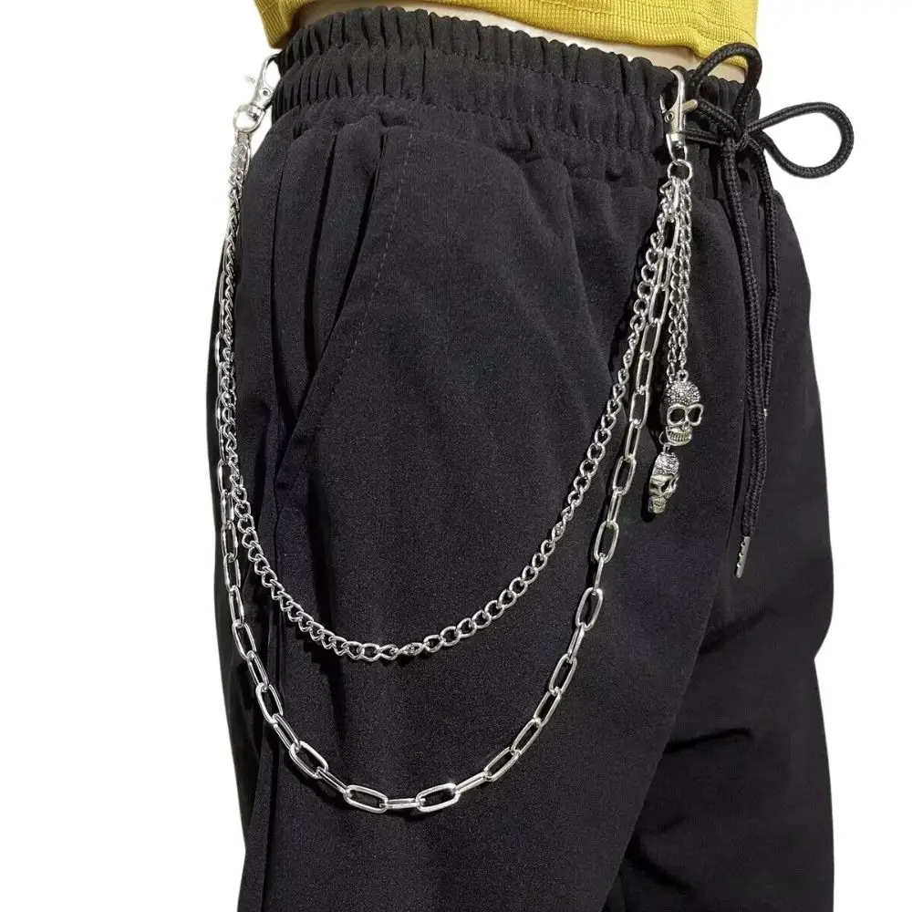 Cool Tassel Skull Waist Chain Gothic Multi-layer Punk Belt Chain Zinc Alloy Pants Chain Tassel Jeans Chain Steet