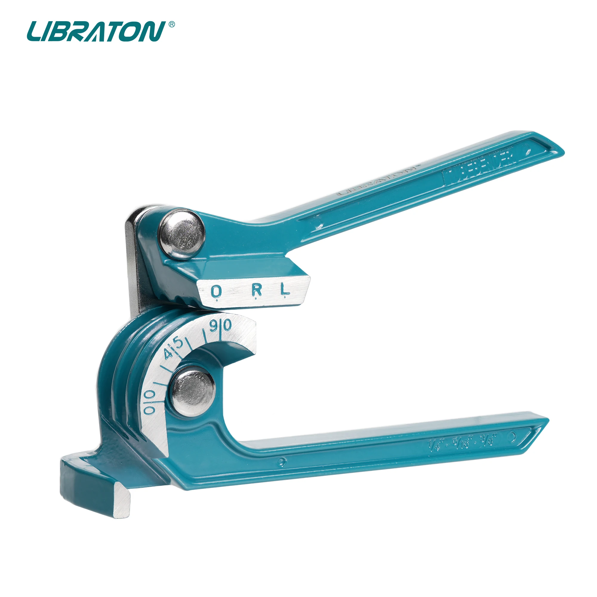 LIBRATON 1/4\'\' 5/16\'\' 3/8\'\' Pipe Bender 3-IN-1 Tube Bender, 90° Manual Bending Tool for Copper, Brass, Aluminum, Thin Steel Pipe