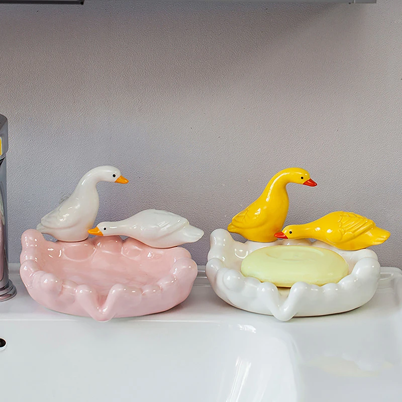 Portable Duck Soap Box Cartoon Soap Dish Drainable Soap Holder Soap Container Soap Dish For Tray Bathroom Accessories