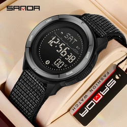 SANDA 2197 Men's Electronic Watch Sports Creative Compass Waterproof Alarm Clock Date Luminous Outdoor Digital Watches for Men