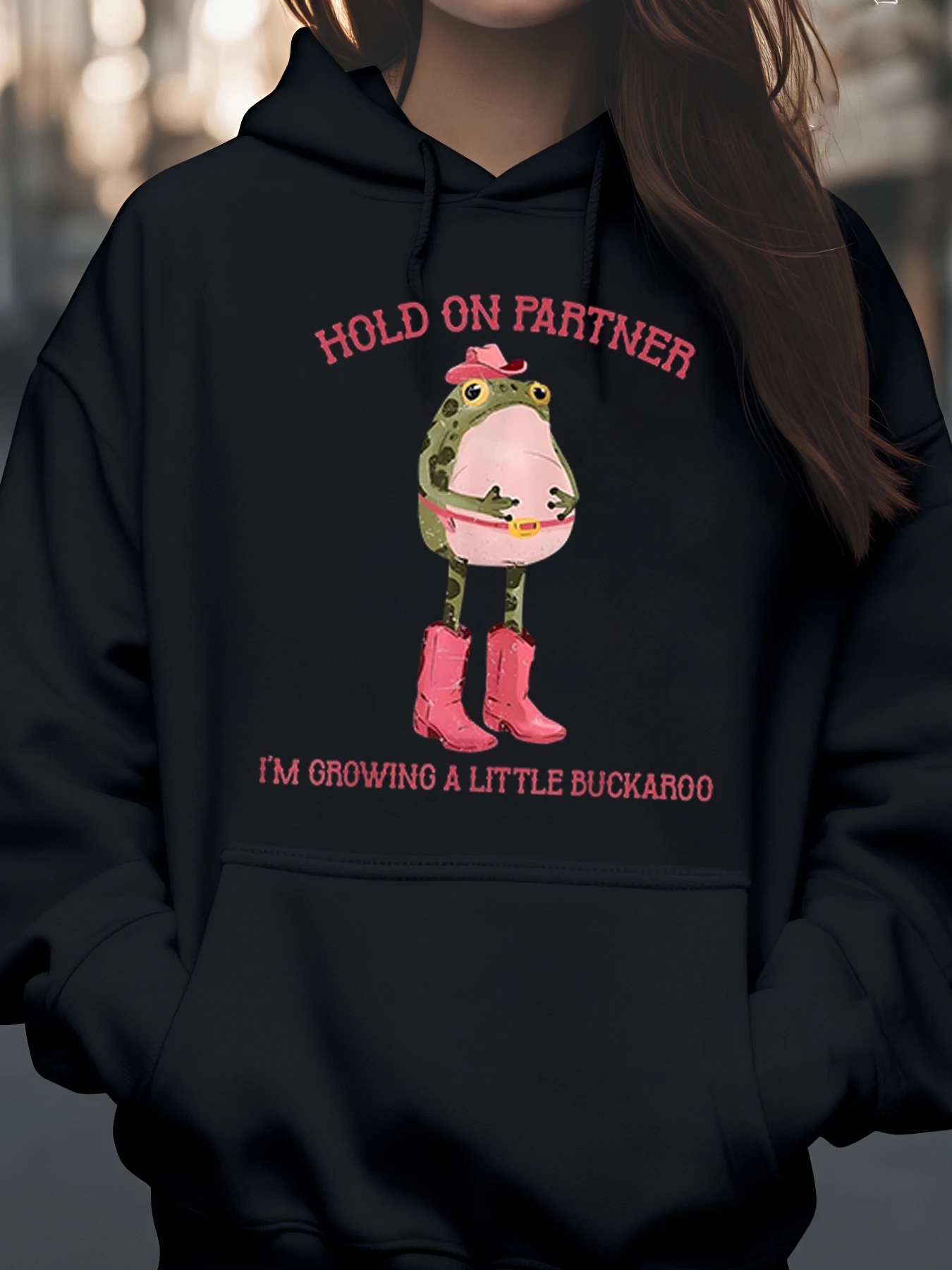 Sudadera con capucha de vaquero de rana para embarazo, regalo de mamá, sudadera informal para mujer, traje para mamá esperando