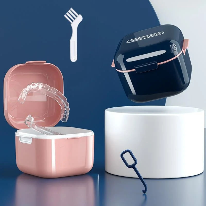 

Invisible Orthodontic Retainer Storage Box Dental Appliance Soaking Cleaning Case Portable Tooth Corrector Organizer