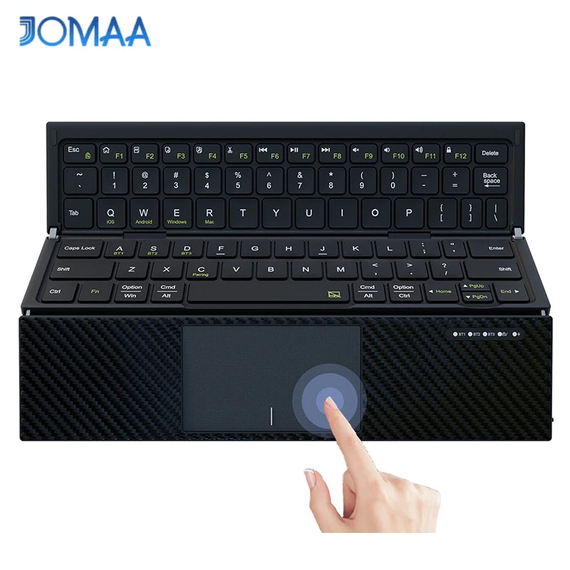 

Складная Bluetooth-клавиатура с сенсорной панелью Складная клавиатура с большим трекпадом, портативная полноразмерная дорожная Bluetooth-клавиатура