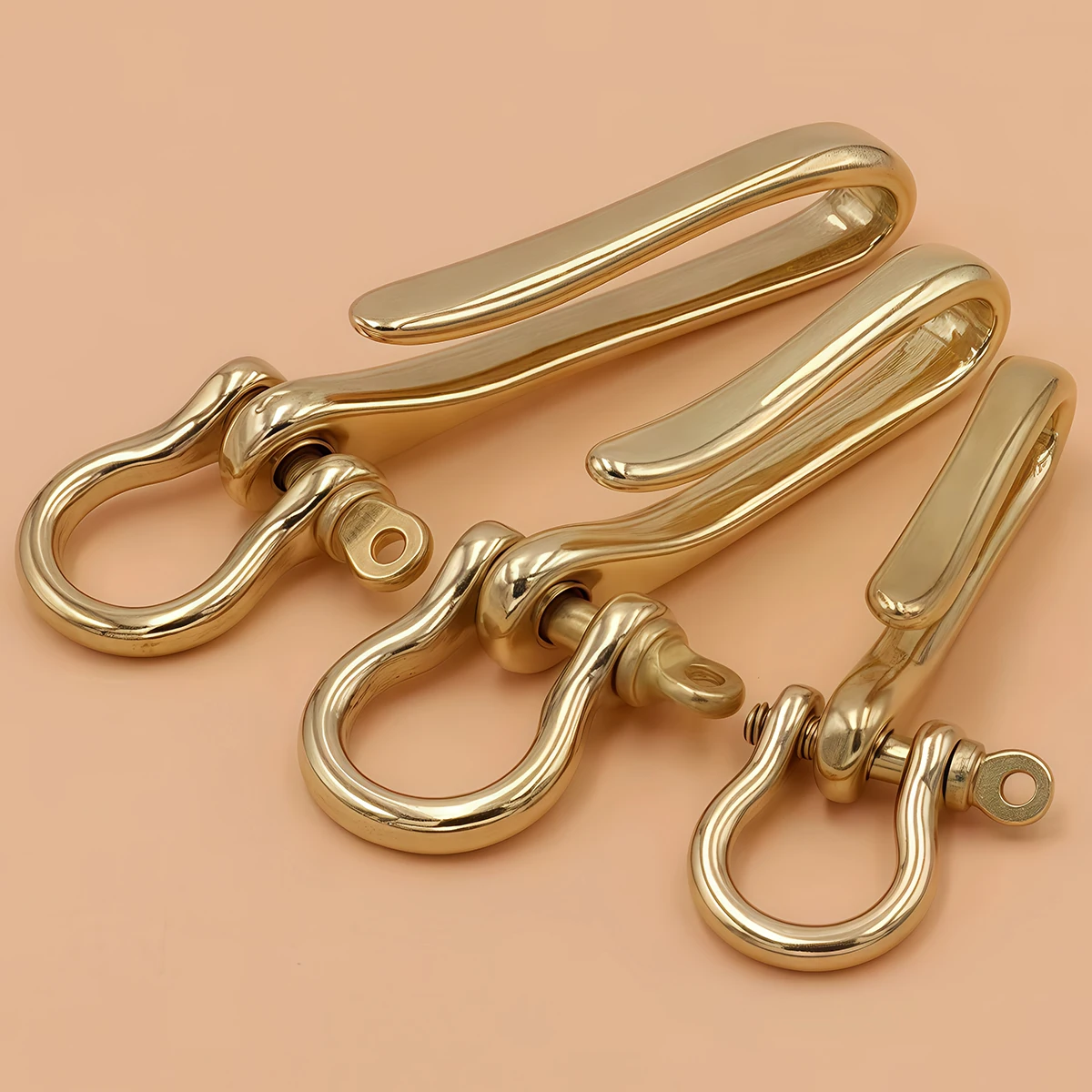 

Латунный брелок Съемный зажим для ремня U-образный крючок Ретро-брелок-цепочка с застежкой-рыбочкой для изготовления ювелирных изделий DIY Брелки