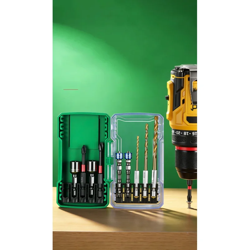 10PCS Fast Driving Impact Resistant Impact Bit Set Hex Shank S2 Steel Drill Bit Set Magnetic Hex Shank Bit Impact Driver