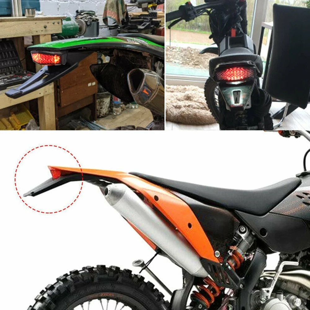 

A77Q-5 In 1 Motorcycle LED Turn Signals Stop Rear Tail Brake Light License Plate Universal Red