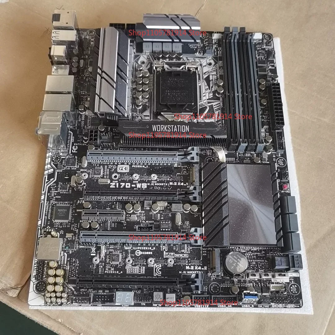 For ASUS Z170-WS Workstation Main Board LGA1150 Z170 ATX Large Board, Dual M.2 Dual Network Port
