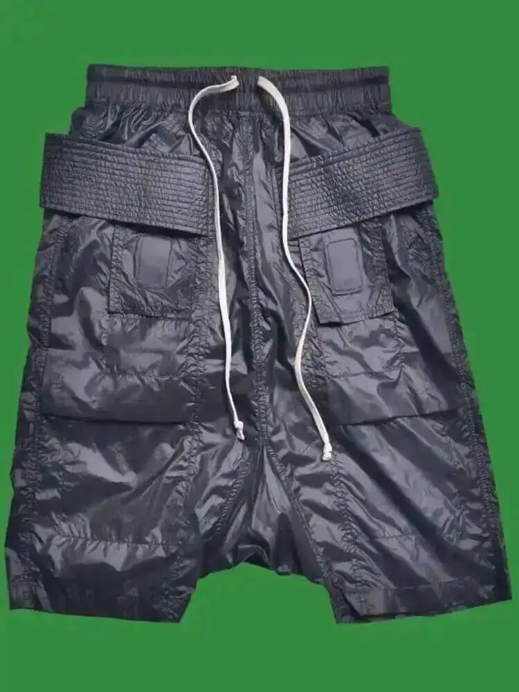 HKSH Wiosna Lato Nowe Cienkie Spodnie do Kolan Młodzieżowe Szorty Modowe Mężczyźni Ins Tide Chic Dark Niche Design Capris HK0825 — zdjęcie 2