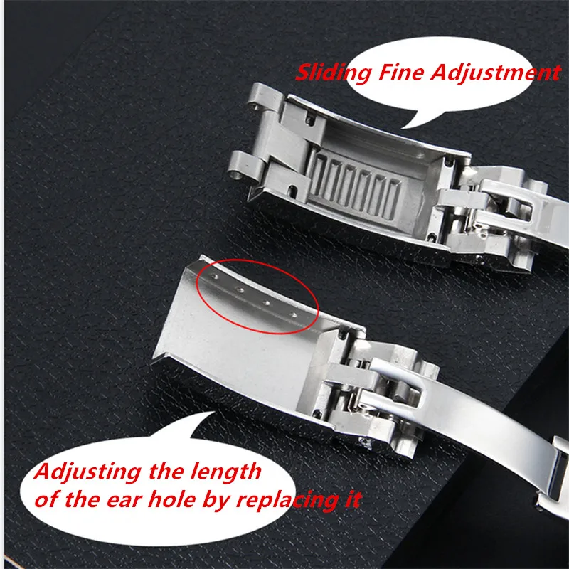 9X9mm Watch Band Glide Clasp For Rolex Oyster Perpetual Submariner Watch Buckle Butterfly Stainless Steel Solid Watch Buckle