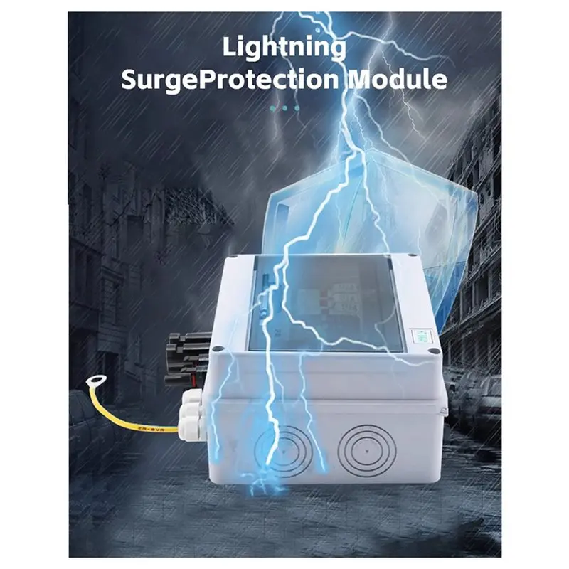My Home 5X Solar Photovoltaic PV Combiner Box With Ground Wire Protection 2 In 1 Out DC600V Fuse MCB SPD Waterproof Box IP65