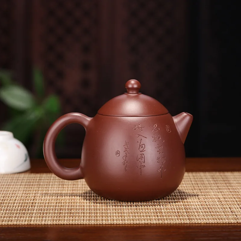 Dahongpao carved heart sutra dragon egg pot pot  Yixing handmade teapot kettle tea pot  Drinkware For Green Tea - view 2
