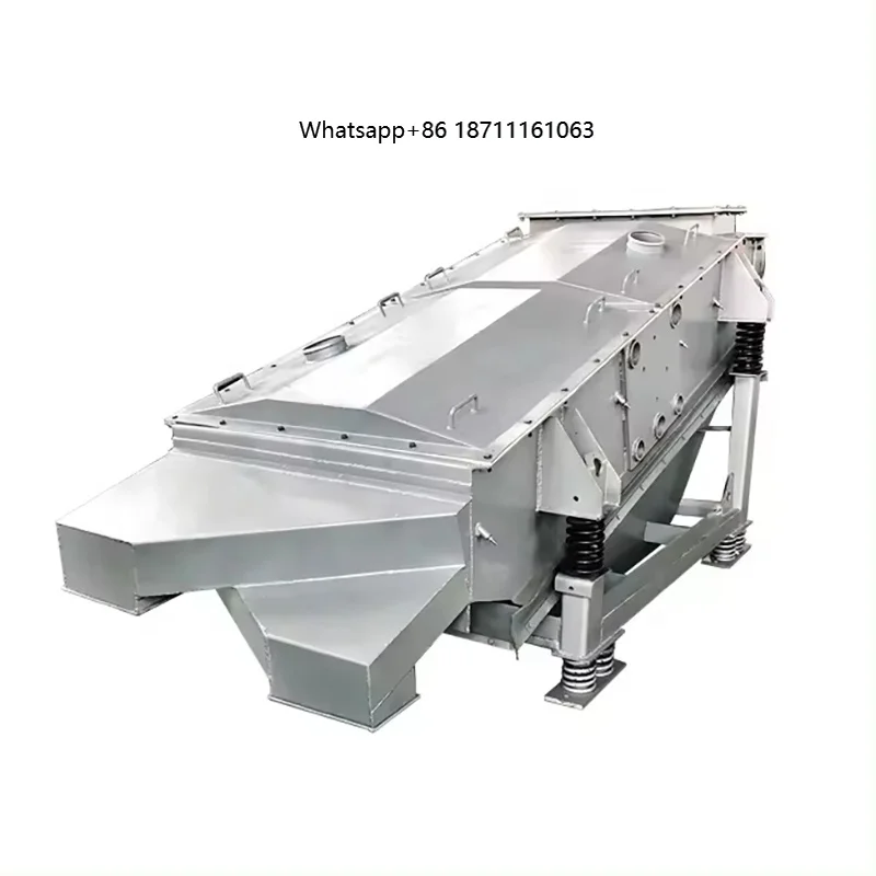 Food Grade Machine Sand Gravel Granules Ore Feed Beans Wheat Corn Grain Linear Vibrating Screen Linear Sieve Machine