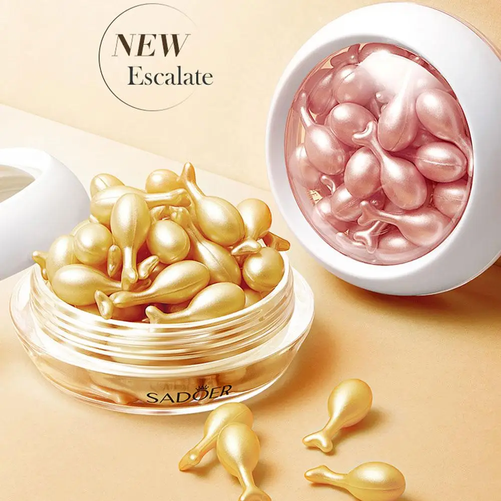 30 capsules de sérum pour le visage SADOER Rose Sanil, hydratant, éclaircissant, raffermissant, essence pour le visage, produits de soin de la peau du visage