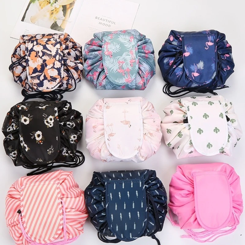 Drawstring Cosmetic Bag Lazy Cosmetic Bags Women's Portable Travel Storage Bag Large Capacity Men's Travel Waterproof Wash Bag