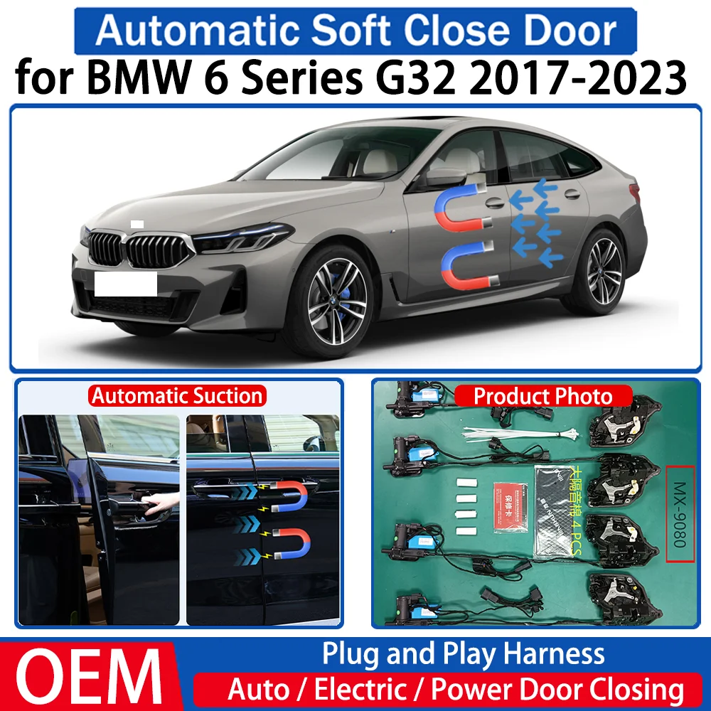 ZJCGO for BMW 6 Series G32 2017-2023 Car OEM Automatic Soft Close Door Electric Suction Kit Auto Power Closing System Plug＆play