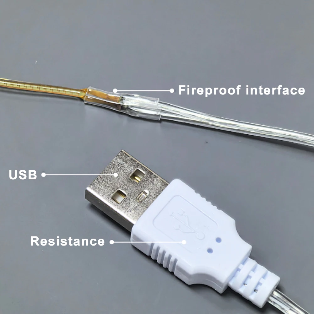 USB filament fairy light, ultra-narrow mini light strip, 360-degree luminous filament, DC5V Led linear light, COB ambient light