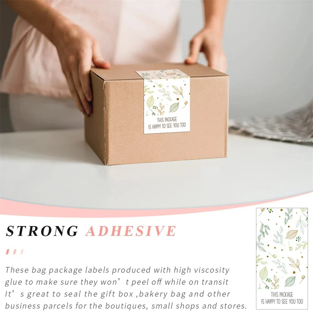 50Pcs Gift Sealing Label Sticker Fashion Small Floral Pattern This Package Nice To Meet You Too Sticker Decoration Seal Label