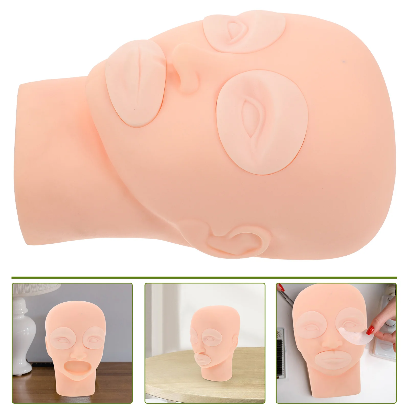 Cabeça de manequim para prática de tatuagem, sobrancelha removível, delineador labial, textura fina, segura para iniciantes, cabeça de manequim para prática de tatuagem
