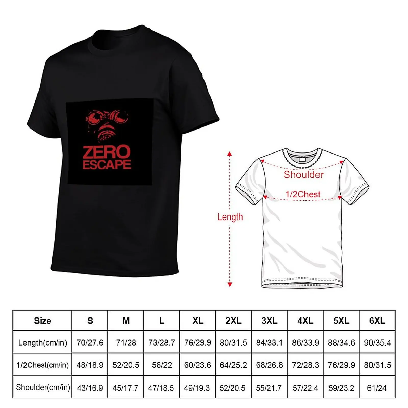 ZERO ESCAPE Camiseta de algodão camiseta masculina camiseta masculina designer