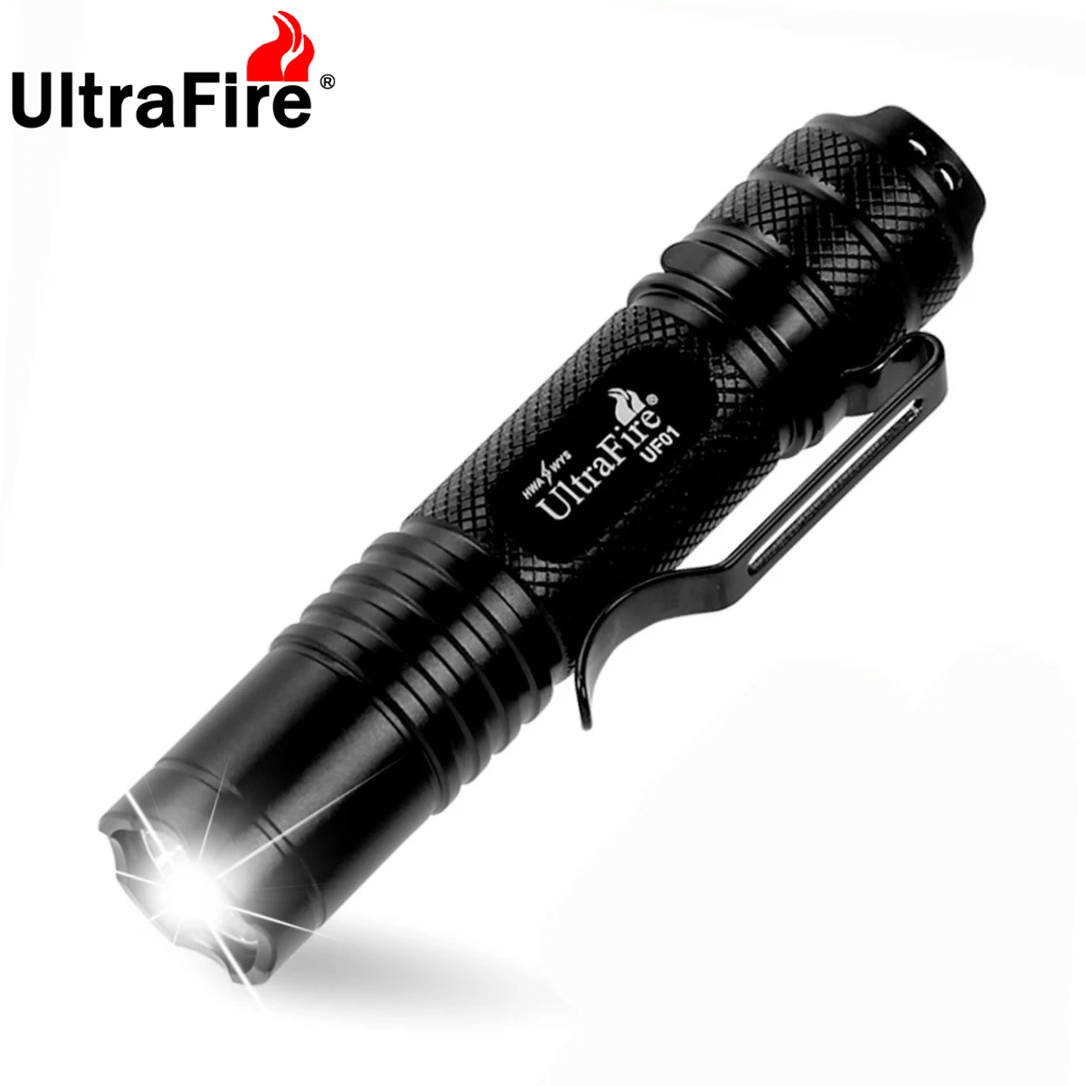 UltraFire UF01 EDC Mini Flashlight 3 Modes 300 Lumen Ultra Bright LED 14500/AA Torch Portable Lantern Outdoor Work Bicycle Light