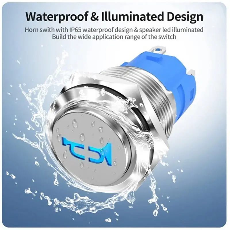 3Pcs 16MM Horn Switch Marine Horn Button Switch 12V Waterproof Metal Air Horn Push Button For Auto Train Boat