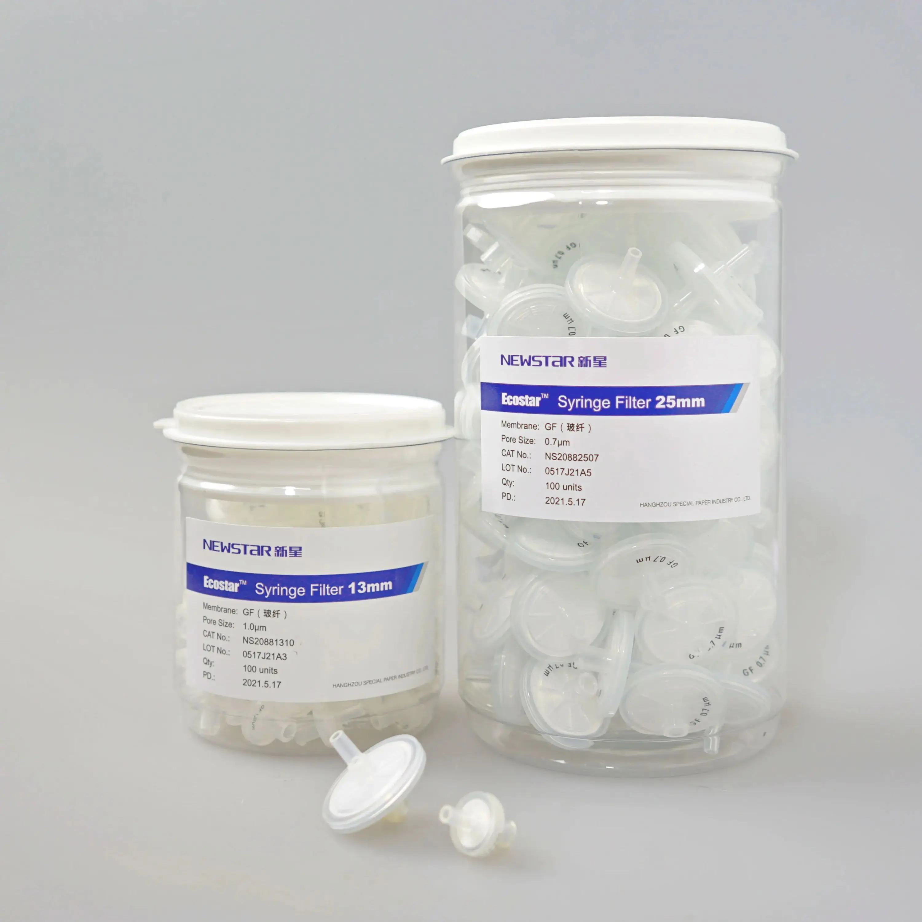 Glass Fiber Syringe Filters Pore Size 0.7um 1.0um 13mm 25mm used as Pre-filter Purification of Organic Solvents and Strong Acids