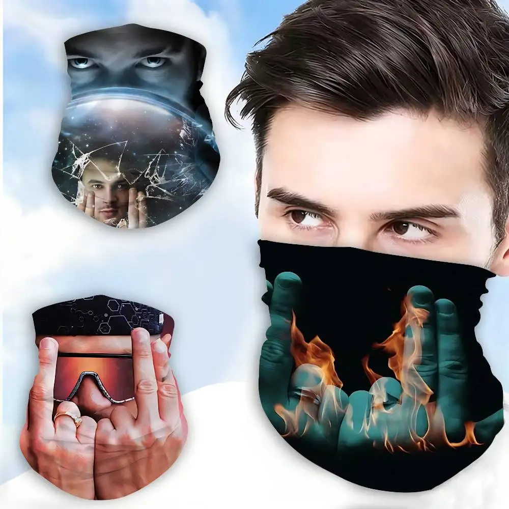 J-JuL-Person Ice Silk Sunscreen Face Mask Multifunctional Neck Gaiter for Outdoor Riding Hiking Fishing