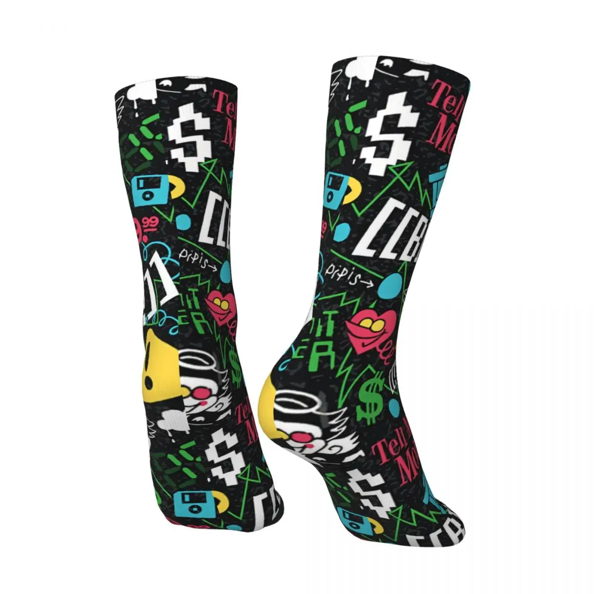 Funny Happy Men\'s Socks Spamton Quote Retro Harajuku Deltarune Game Hip Hop Novelty Pattern Crew Crazy Sock Gift Printed