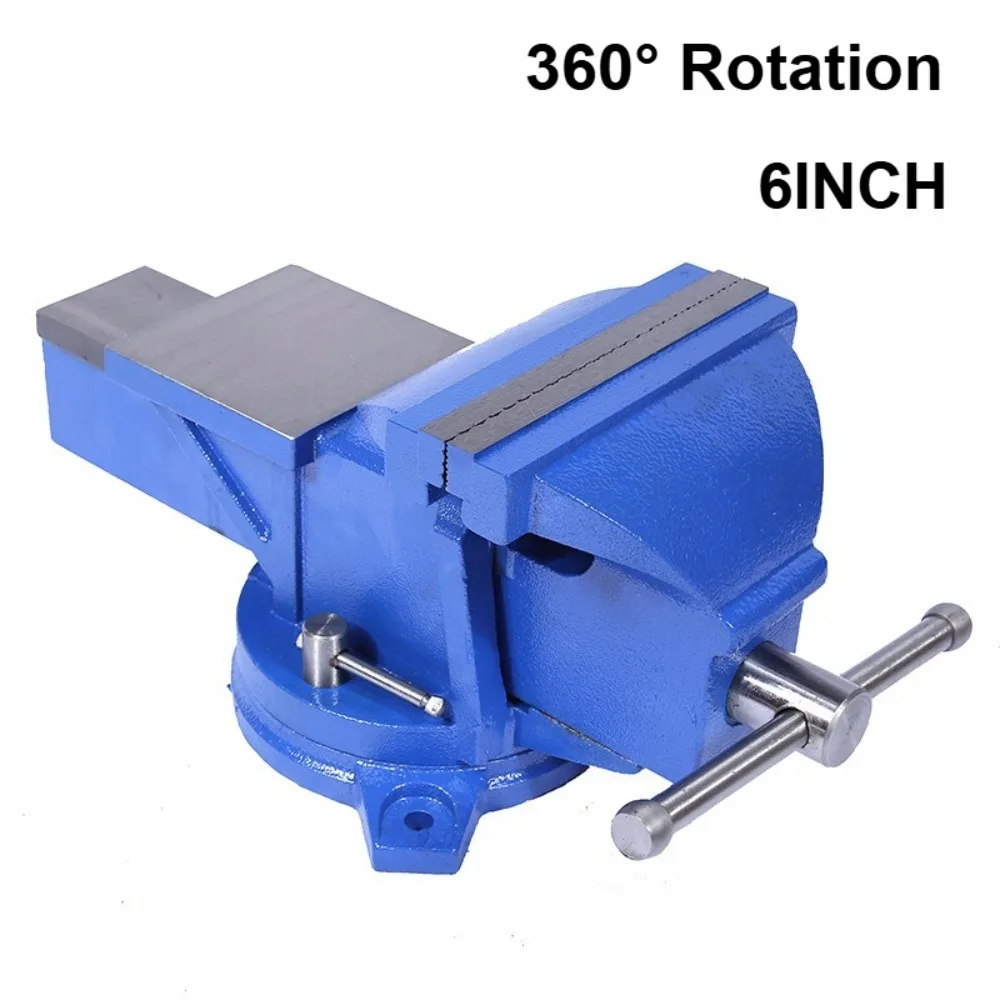 6-Inch Heavy Duty Bench Vise New 360-Degree Swivel Base and Head with Anvil Small Bench Vice Clamp Iron Cast 17KG
