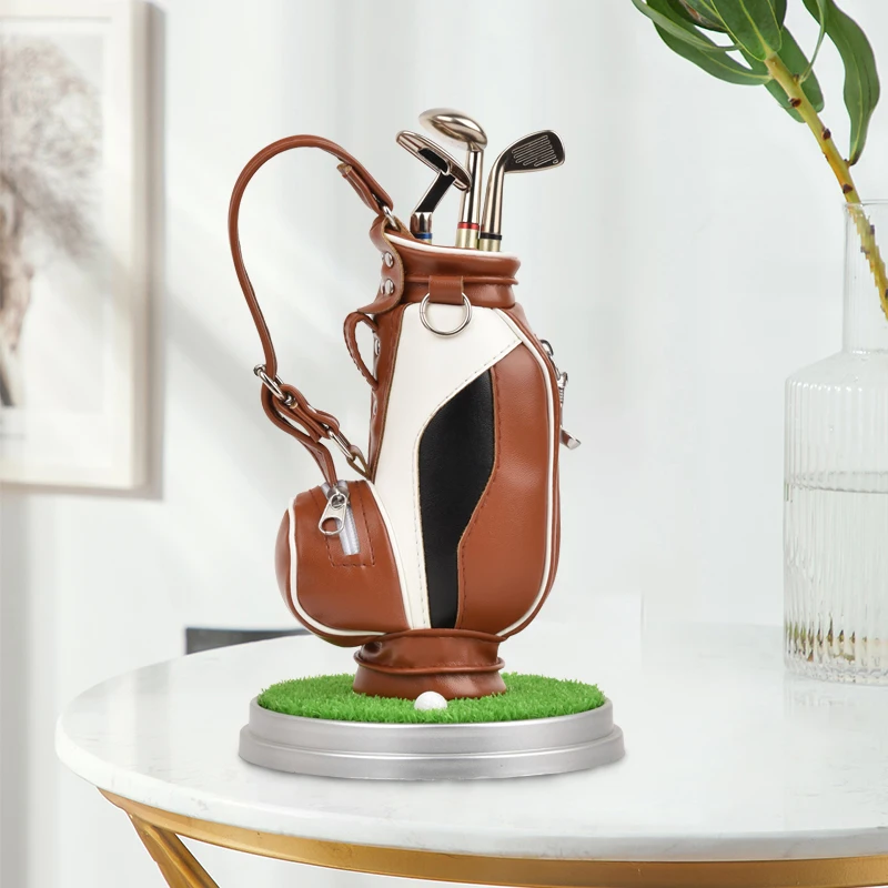

Golf Pen Holder with 3 Pcs Golf Club Pen for Writing Suitable for Desk Decoration & Golf Cake Decoration Perfect Gift for Golfer