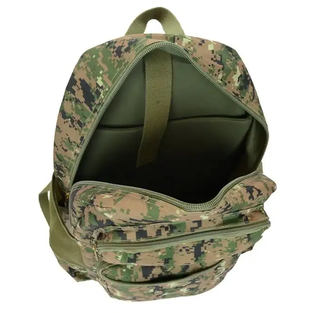 

Mochila Resistente Al Agua Con Estampado Militar De Camuflaje Y 2 Bolsillos Delanteros Con Cremallera