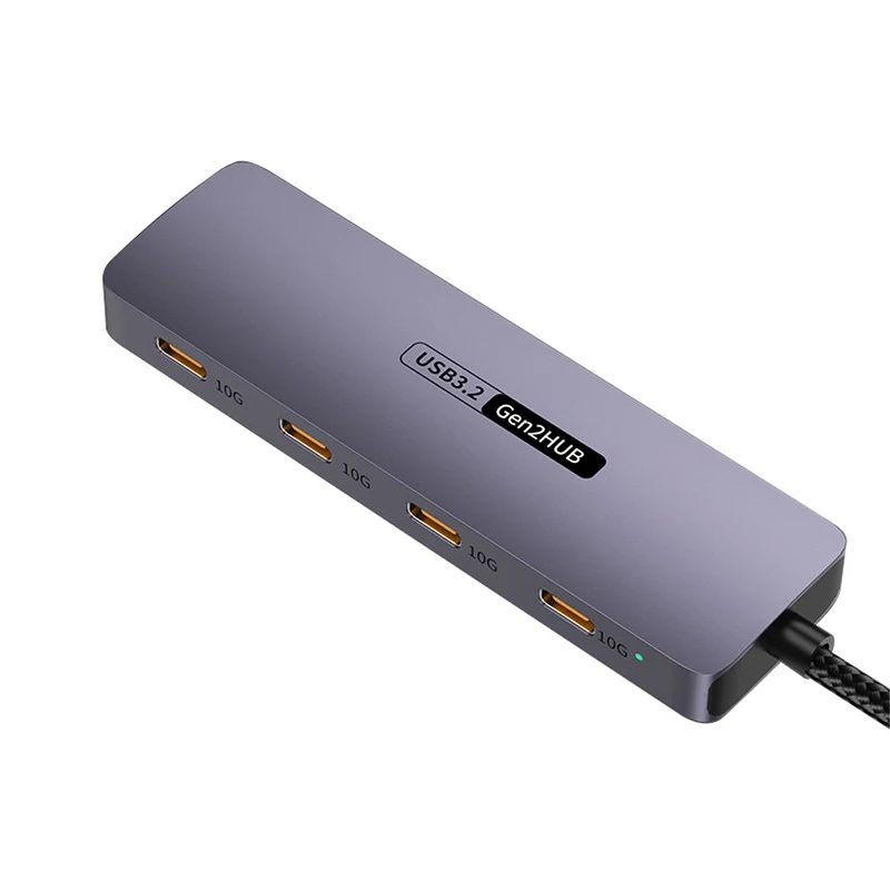 YY+for Type-C 10Gbps 4-Port Splitter Converter USB 3.2 Hub Docking Station mobile phone