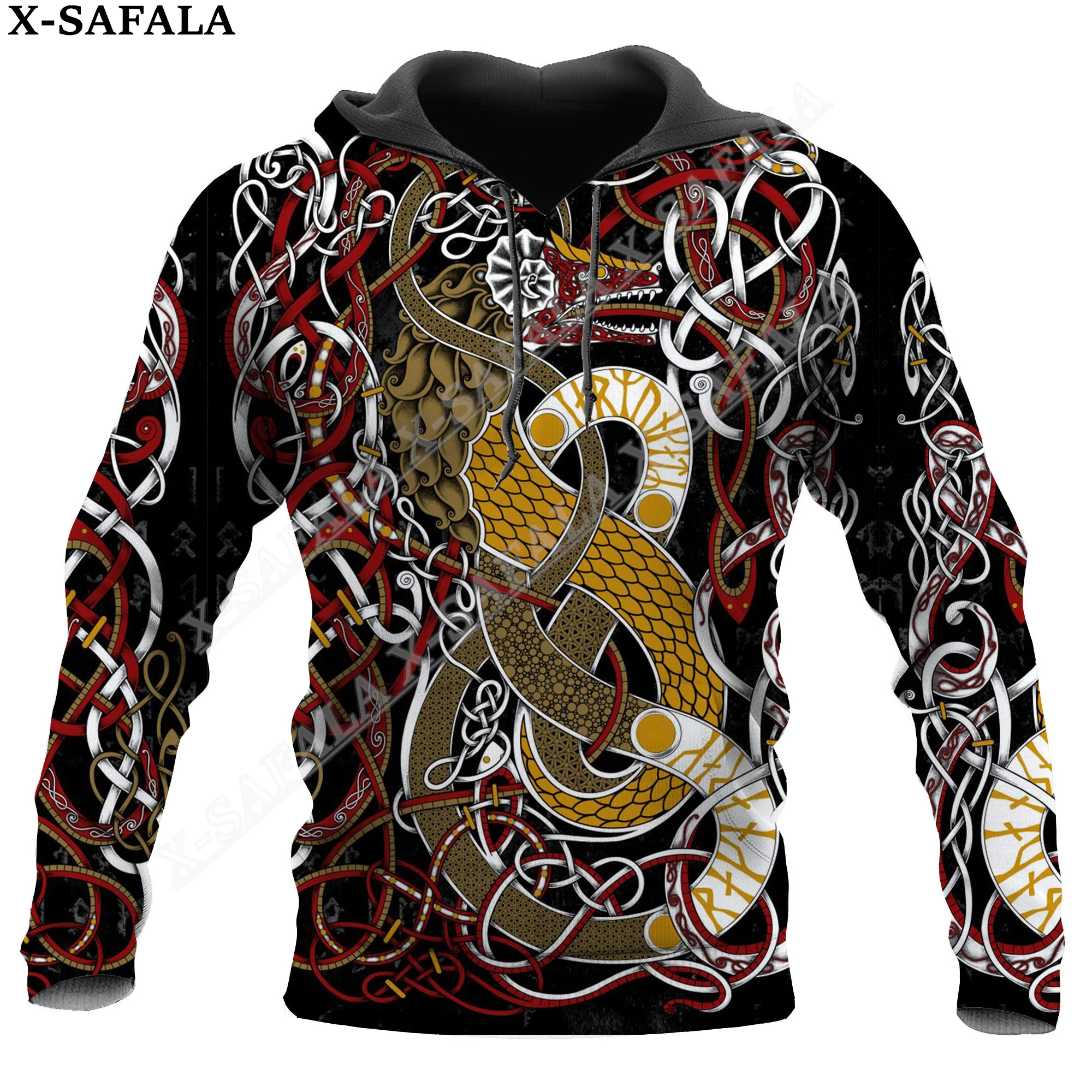 Raven Tattoo Hot Odin Tree of Life Print Zipper Hoodie Man Female Pullover Sweatshirt Hooded Jacket Jersey Coat Tracksuits-7