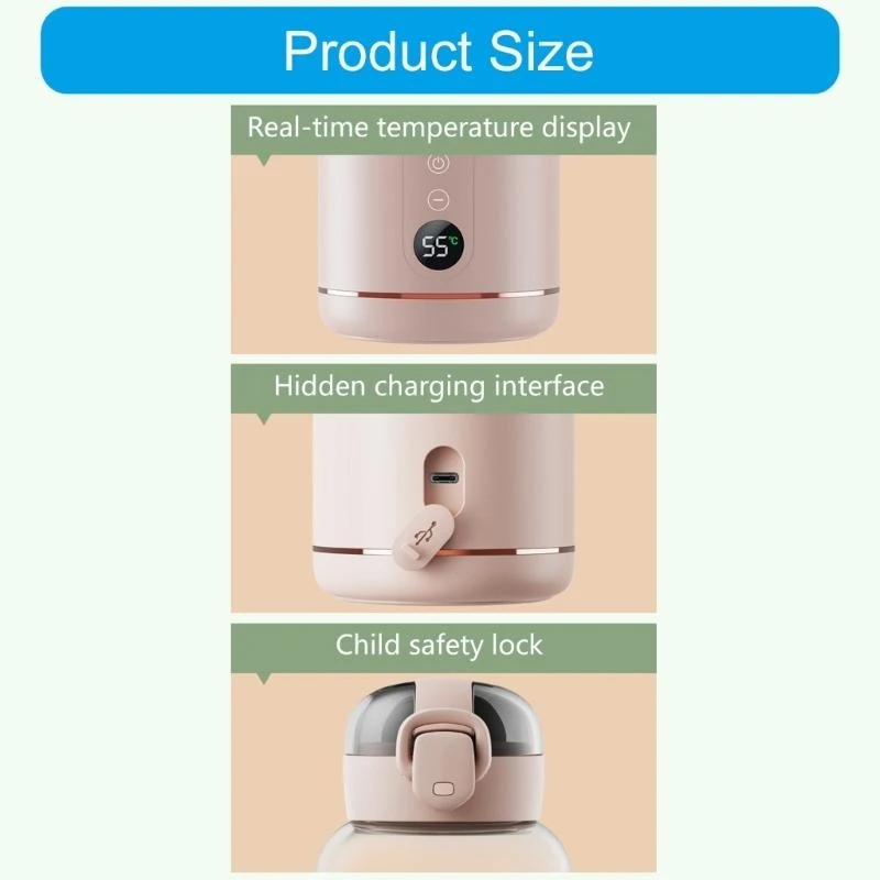 J15U Przenośny podgrzewacz do karmienia niemowląt USB akumulatorowy podgrzewacz do butelek z mlekiem dla niemowląt Stałe ciepło