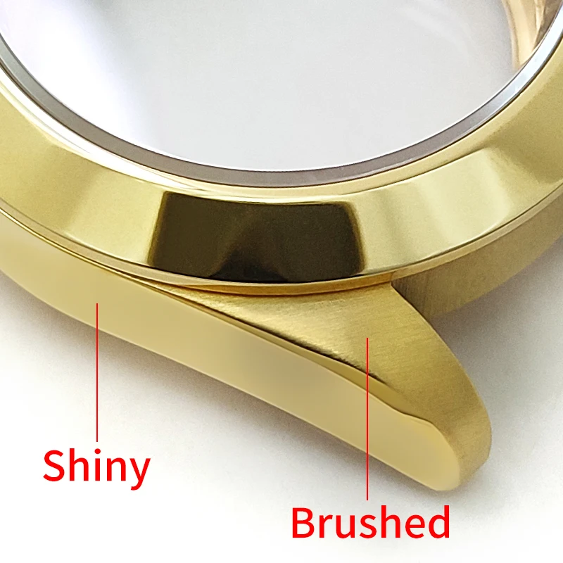 Classic Explorer Watches Case Gold Polished Steel Finish For SKX SKX007 NH35 NH36 4R36 Steel Cases MOD Watch Replacement Parts