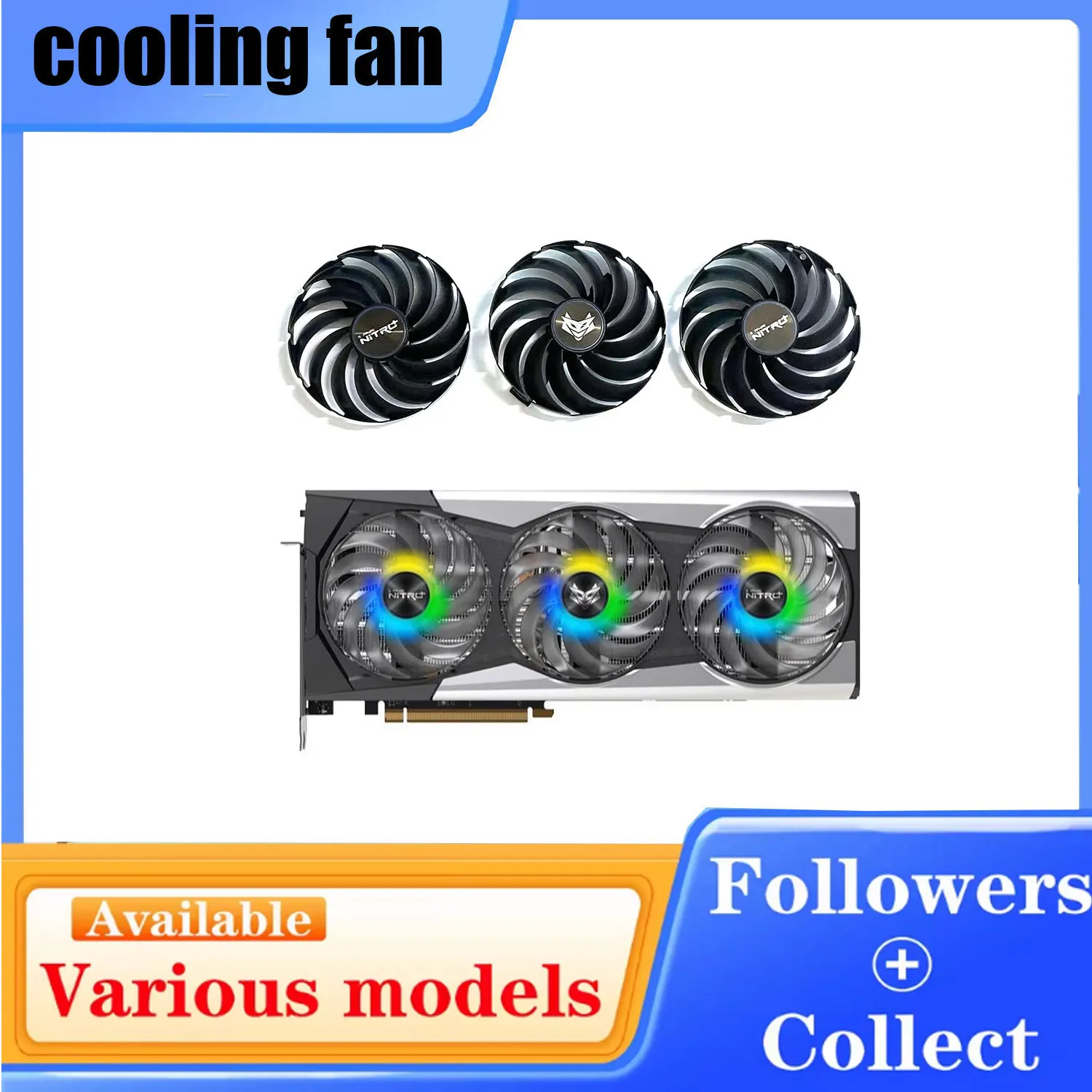 New DIY Fan 95MM 6PIN DC10U12D9-C RX6900 XT GPU Fan for Sapphire NITRO+ AMD Radeon RX 6900 XT SE Graphics Card
