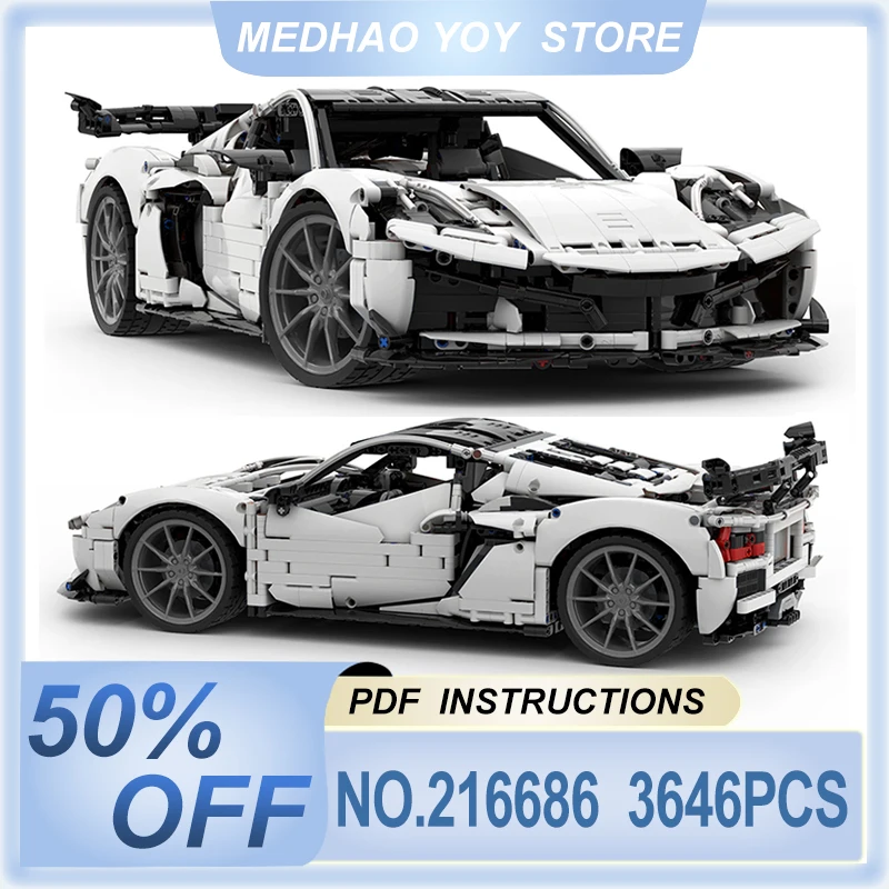 

High-end High-Tech MOC-216686 ZR1 1:8 Super Car Racing Vehicle 42172 Building Block Bricks Assembly Kids DIY Toys Chrismas Gifts