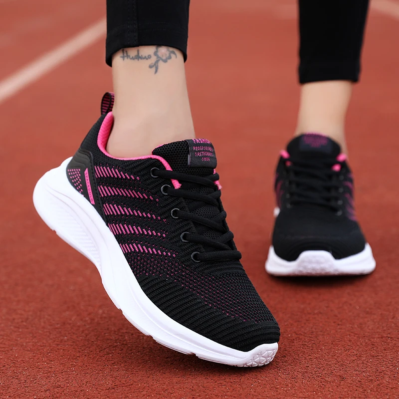 Women's Lightweight Breathable Comfortable Lace-Up Running Shoes for Park Sports
