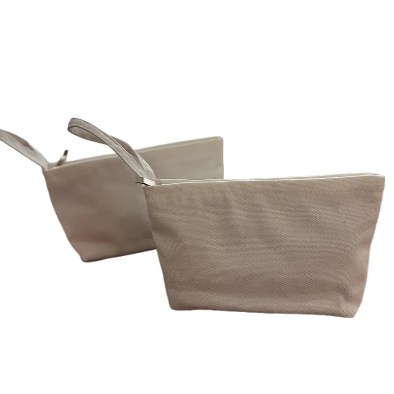 

10pcs Makeup Bags White Blank Canvas Cross Protable Clutch Bag Mix Color