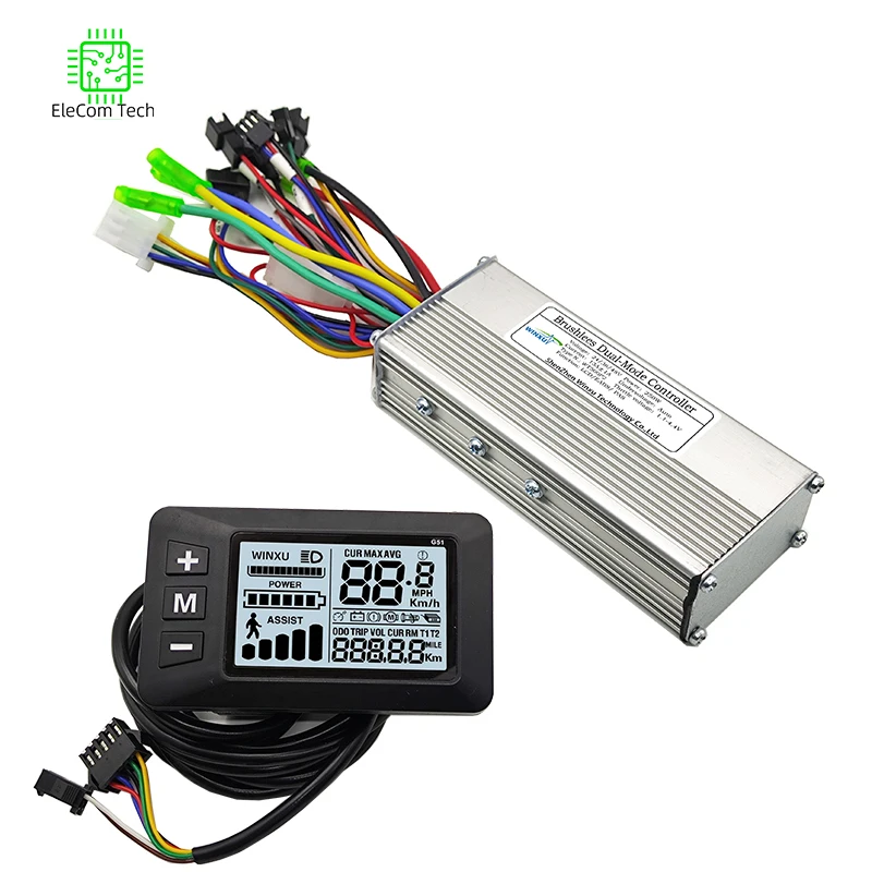 

24V 36V 48V 500W 22A E-bike Brushless Motor Drive Universal Controller G51 LCD Display set for Electric Scooter Bike Repair