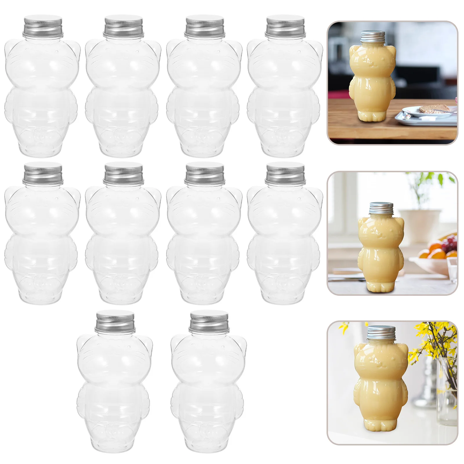 10 Pcs Take Out Bottles Carbonated Drinks Cat Juice Portable Milk Multipurpose Empty The Pet