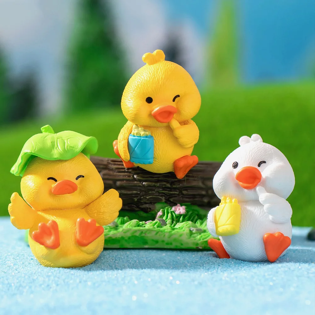 

8 Pcs Mini Ducks Figurines Miniature Garden Landscape Decoration Resin Statue Fairy